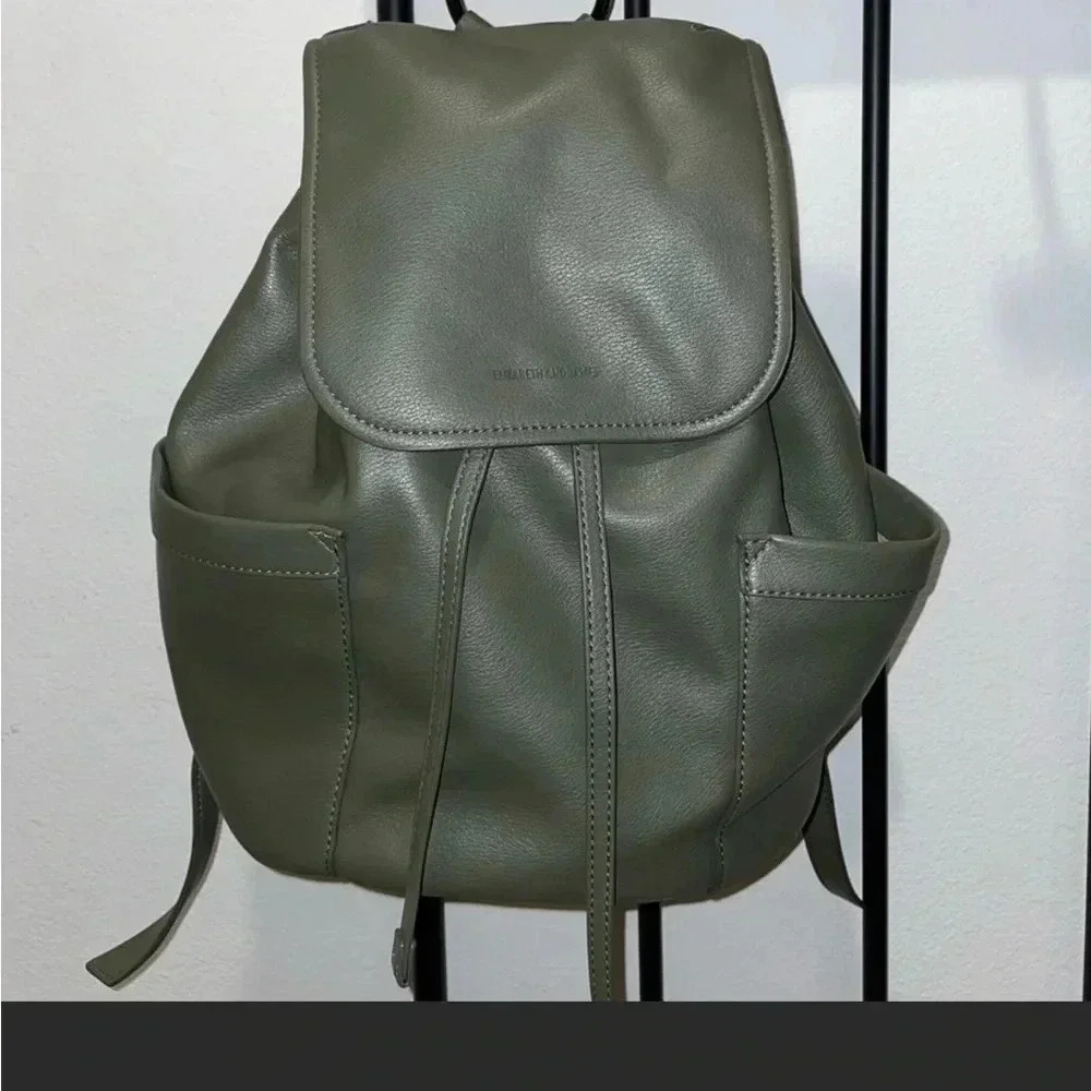 Elizabeth and James green vegan leather backpack purse